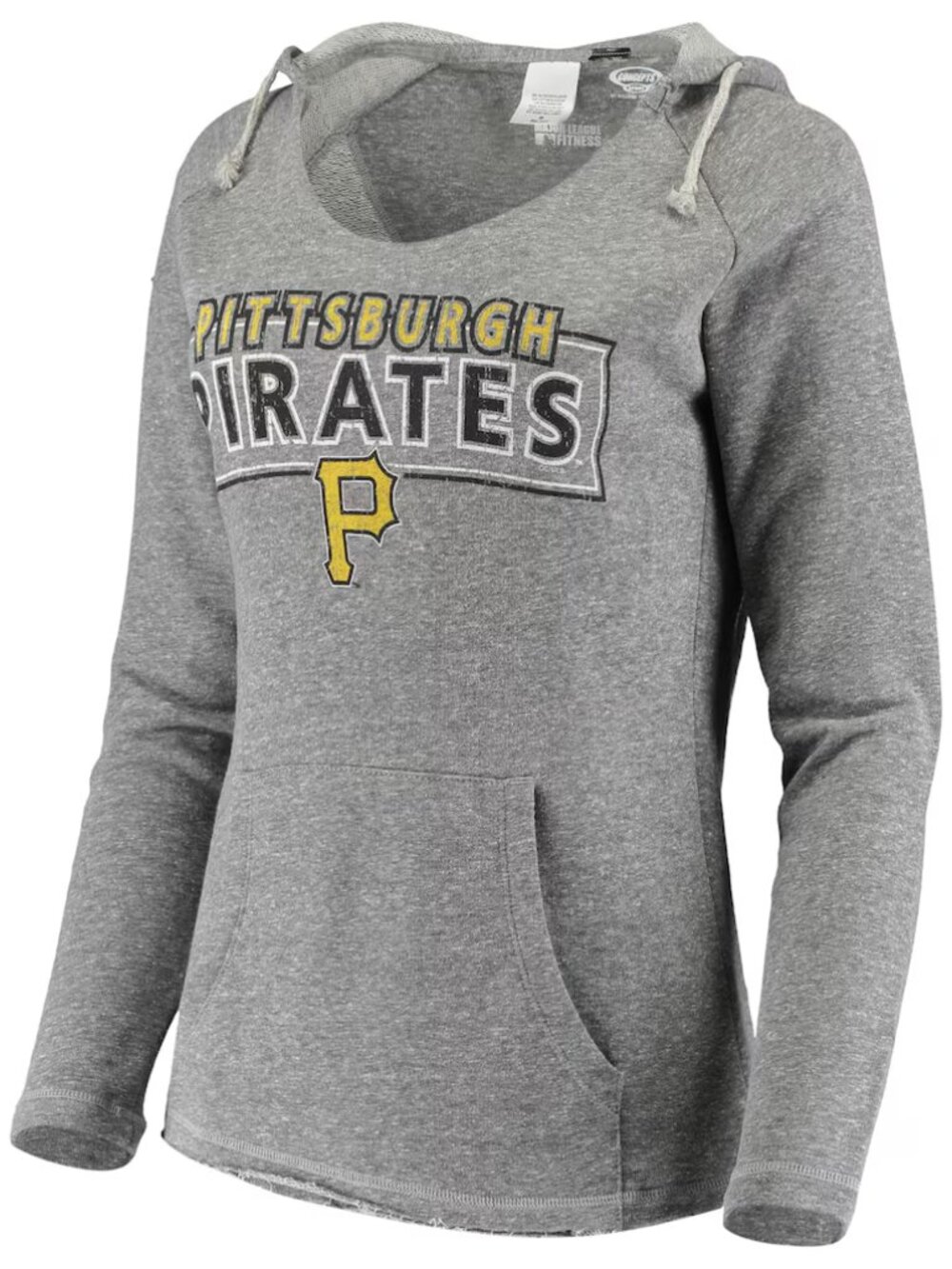 Pittsburgh Pirates Concepts Sport Gray Raglan V-Neck Pullover Hoodies Size Large